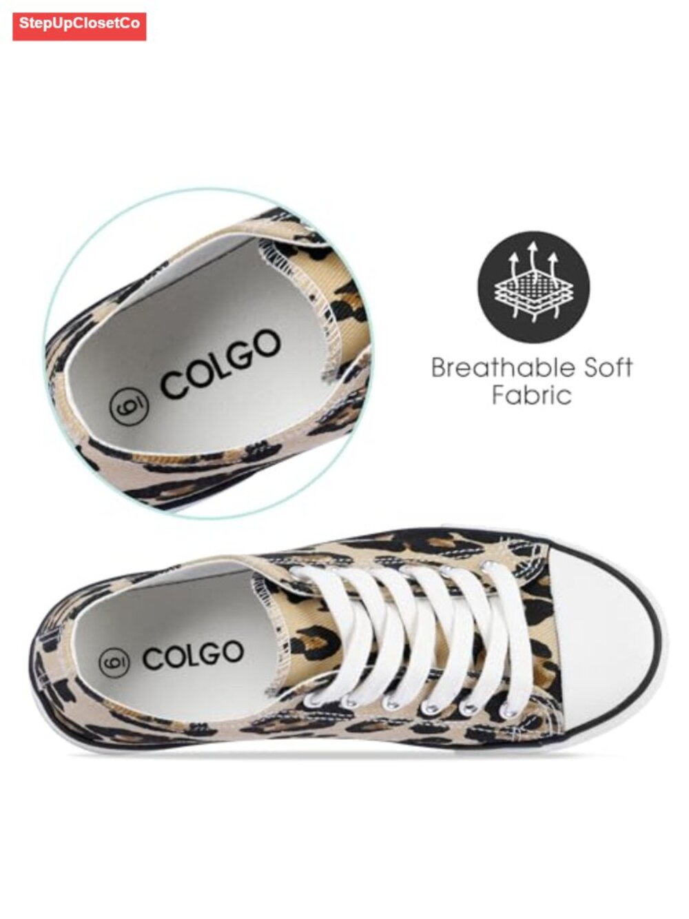 Women's Canvas Sneakers Lace-Up Low-Top Comfortable Breathable Non-Slip - Picture 5 of 6